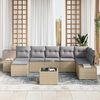 vidaXL Tuin Sofa Set met kussen met opslag 7 pcs Beige poly rattan