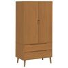 vidaXL Kledingkast MOLDE Caramel 90 x 55 x 175 cm Massief grenenhout