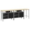 vidaXL Werkbankset 3 st Rood en Grijs Gepoedercoat staal