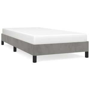 vidaXL Bedframe zonder matras 100x200 cm fluweel lichtgrijs