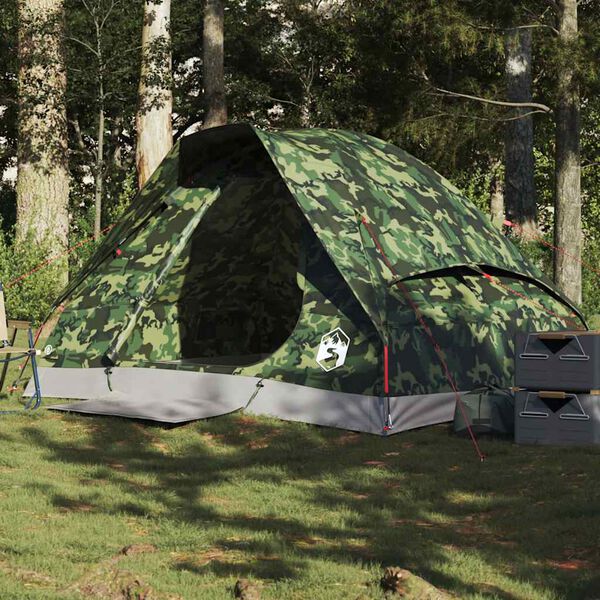 vidaXL Koepeltent 2-persoons waterdicht camouflage