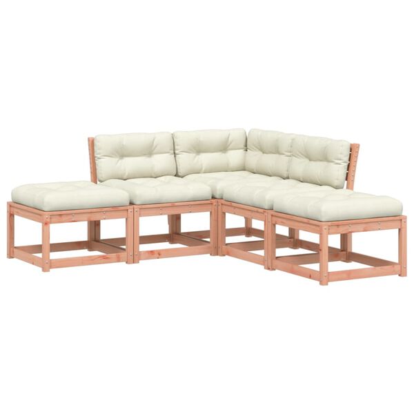 vidaXL 5-delige Loungeset met kussens massief douglashout