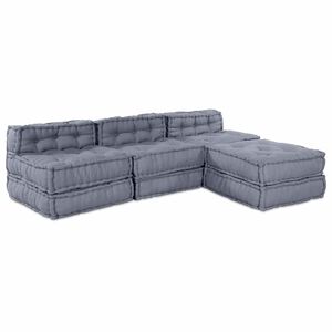 vidaXL Modulair Sofabet Stof Grijs 210 x 140 x 56 cm