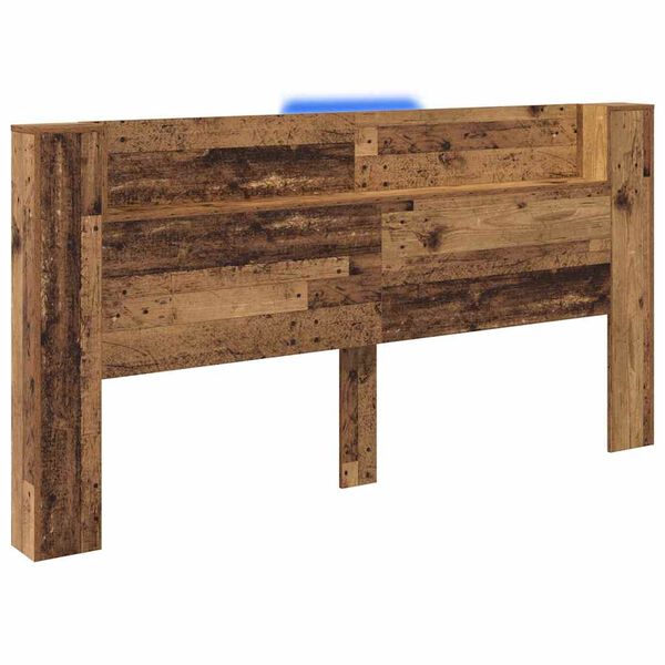 vidaXL Hoofdbord met plank Oudhout 200 x 15 x 103,5 cm Bewerkt hout
