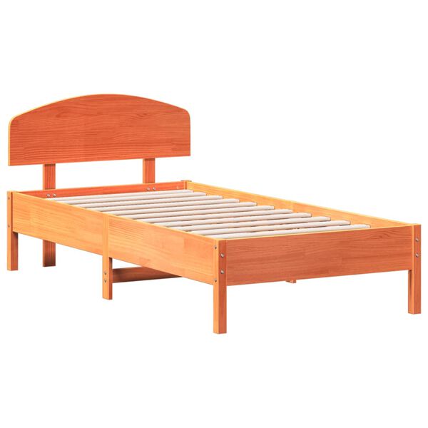 vidaXL Bedframe zonder matras massief grenenhout wasbruin 90x190 cm