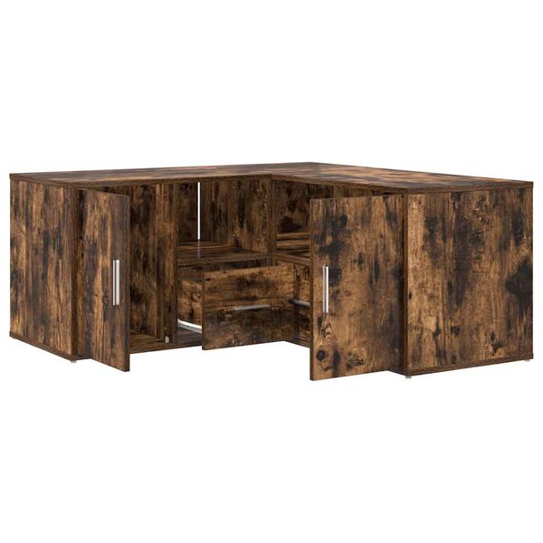 vidaXL Hoekkast 160x40x45 cm bewerkt hout gerookt eikenkleurig