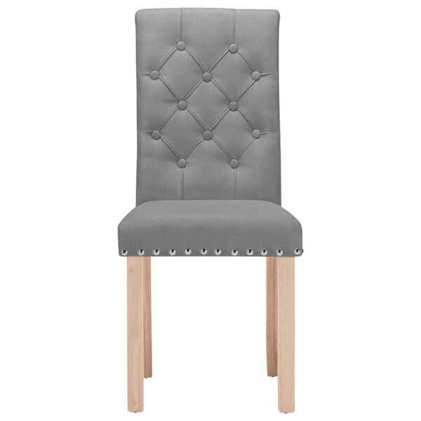 vidaXL Eetkamerstoelen 2 st stof lichtgrijs