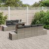 vidaXL Tuin Sofa Set 8 pcs Grijs Poly Rattan en Poedergecoat Staal