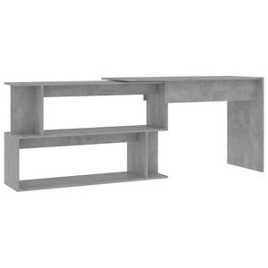 vidaXL Hoekbureau 200x50x76 cm bewerkt hout betongrijs