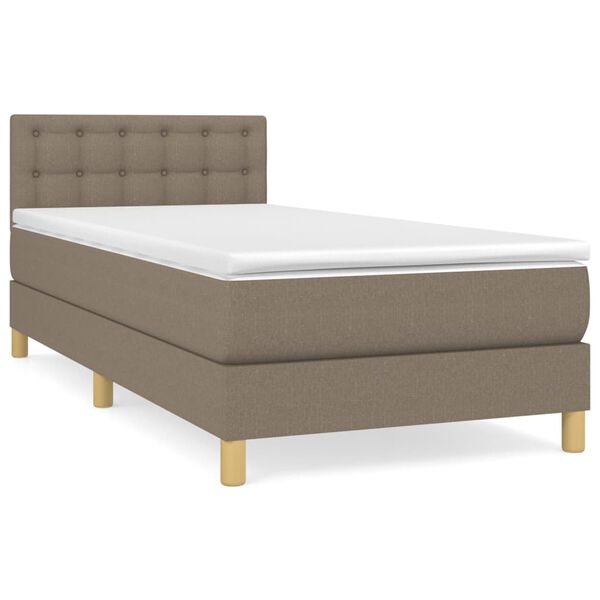 vidaXL Boxspring met matras stof taupe 80x200 cm