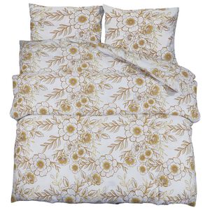 vidaXL Dekbedovertrekset 155x220 cm katoen wit en bruin