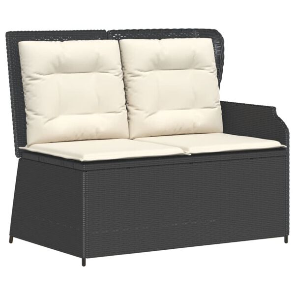 vidaXL 7-delige Loungeset met kussens poly rattan zwart
