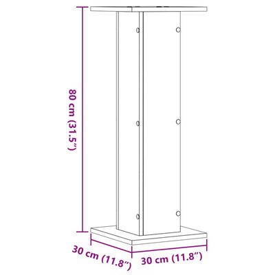 vidaXL Plantenstandaards 2 st 30x30x80 cm bewerkt hout zwart