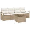 vidaXL Bankstel 5 st 4-Aantal zitplaatsen Beige en Cr&egrave;me poly rattan