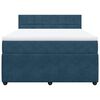 vidaXL Boxspring met matras fluweel blauw 140x190 cm