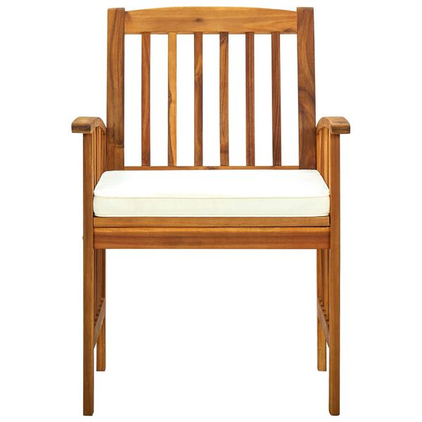 vidaXL Tuinstoelen 3 st met kussens massief acaciahout