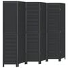 vidaXL Kamerscherm met 6 panelen massief paulowniahout zwart