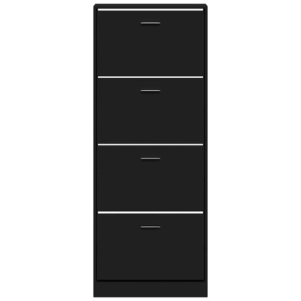 vidaXL Schoenenkast 59x17x150 cm bewerkt hout zwart