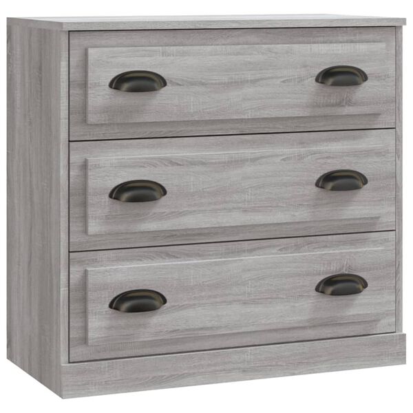 vidaXL Dressoir 70x35,5x67,5 cm bewerkt hout grijs sonoma eikenkleurig