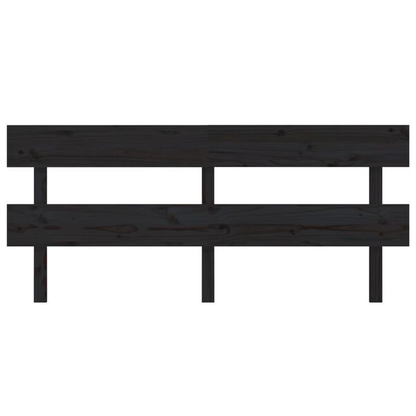 vidaXL Hoofdbord 204x3x81 cm massief grenenhout zwart