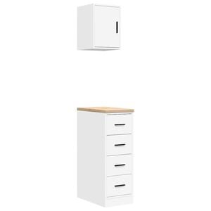 vidaXL Garagekasten 2 st spaanplaat wit
