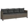 vidaXL 5-delige Loungeset met kussens poly rattan grijs