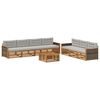 vidaXL Buiten bankenset met kussen 8 pcs Naturel en lichtgrijs