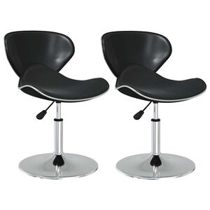 vidaXL Eetkamerstoelen 2 st kunstleer zwart