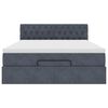 vidaXL Ottoman bed met matras en LED's 140x190cm fluweel donkergrijs