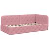 vidaXL Hoekbedframe met matras met hoofdeinde Roze 90 x 190 cm Fluweel