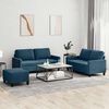 vidaXL 3-delige Loungeset met kussens fluweel blauw