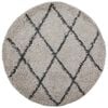 vidaXL Vloerkleed PAMPLONA shaggy hoogpolig &Oslash; 80 cm beige antraciet