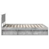 vidaXL Bedframe met hoofdeinde Beton 140 x 190 cm Massief grenenhout