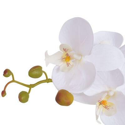 vidaXL Kunstplant orchidee met pot 65 cm wit