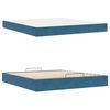 vidaXL Bedframe met matras met matras 2 pcs Blauw Fluweel
