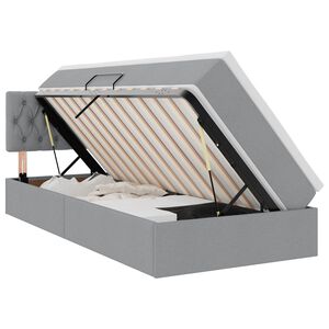 vidaXL LED Opslagbed met Matras Lichtgrijs 90 x 190 cm Stof