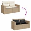 vidaXL 9-delige Loungeset met kussens poly rattan beige