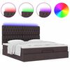 vidaXL Ottoman bed met matras en LED's 180x200cm stof donkerbruin