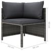 vidaXL 11-delige Loungeset met kussens poly rattan grijs
