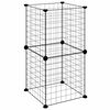 vidaXL Huisdierenkooi met 8 panelen 35x35x70 cm staal zwart