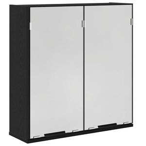 vidaXL Spiegelkast met plank Zwart Eiken 64 x 20 x 67 cm Bewerkt hout