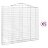 vidaXL Schanskorven 5 st gewelfd 200x30x180/200 cm ijzer