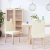 vidaXL Eetkamerstoelen 2 st kunstleer cr&egrave;mekleurig
