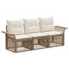 vidaXL Tuinbankenset 3 st 3-zits Beige poly rattan
