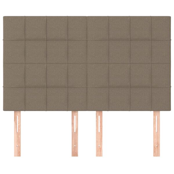 vidaXL Hoofdbord taupe 144x5x118/128 cm Stof