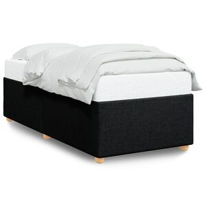 vidaXL Bedframe zonder matras, zwarte eenpersoonsstof