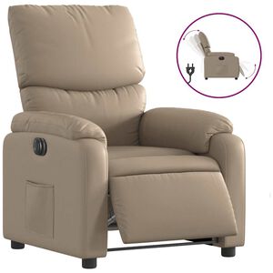 vidaXL Fauteuil verstelbaar elektrisch kunstleer cappuccinokleurig