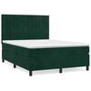 vidaXL Boxspring met matras fluweel donkergroen 140x190 cm