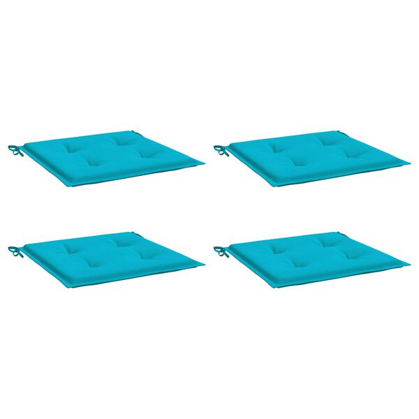 vidaXL Tuinstoelkussens 4 st 40x40x4 cm stof turquoise