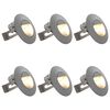 vidaXL LED-buitenwandlampen 6 st 2 W rond zilverkleurig